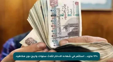 17% عائد.. استثمر في شهادة الادخار لثلاث سنوات واربح دون مخاطرة.